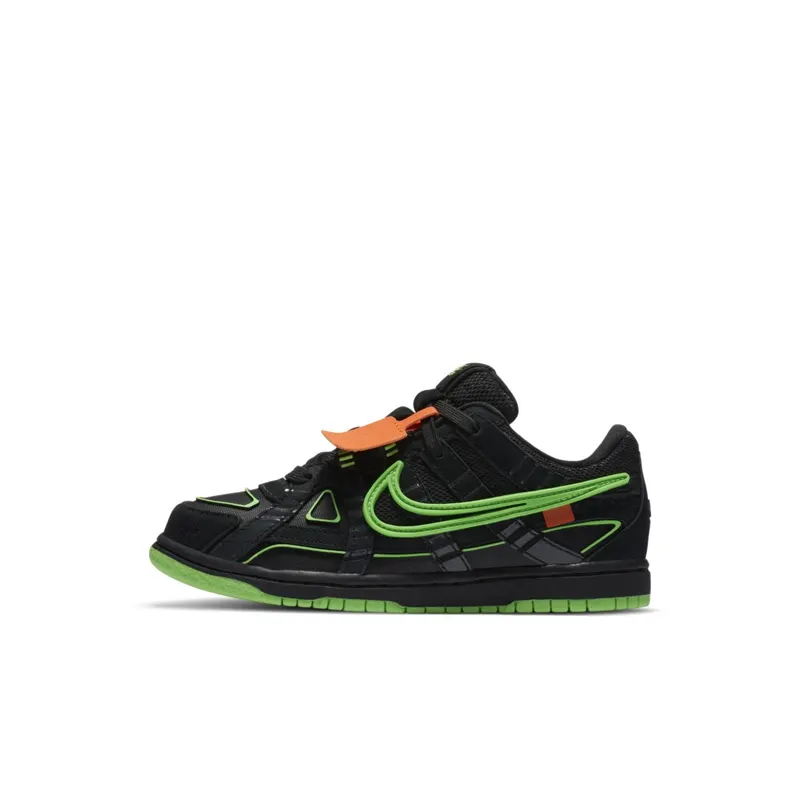 Nike  Air Rubber Dunk Off-White Green Strike (PS) Black/White-Green Strike (CW7410-001)