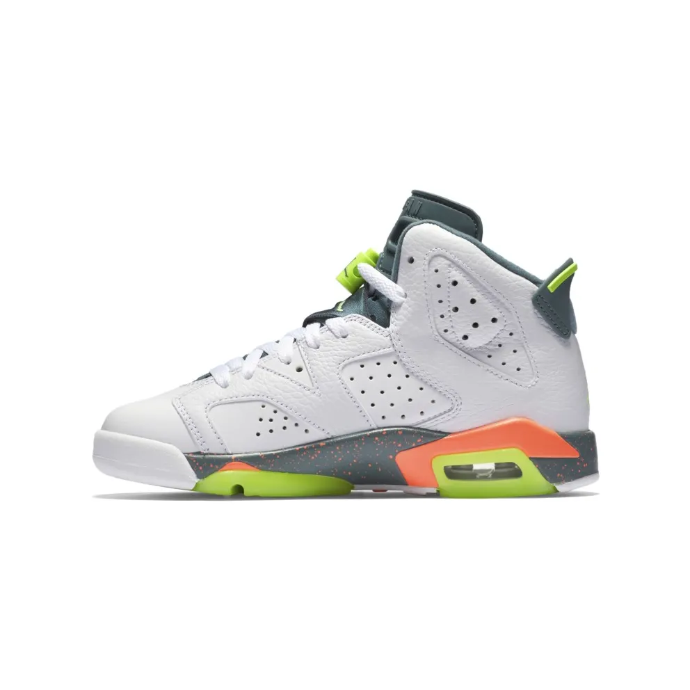Jordan 6 Retro Bright Mango (GS) White/Ghost Green-Hasta-Bright Mango (384665-114)
