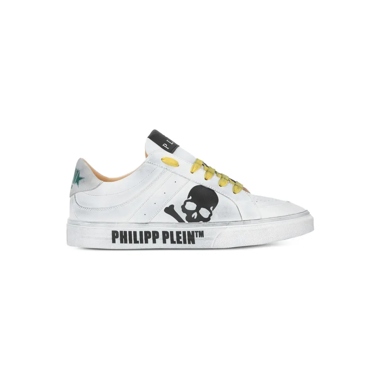 Philipp Plein Retrokickz TM leren low-top met doodskop “White” (LAESUSC0989PLE010N)