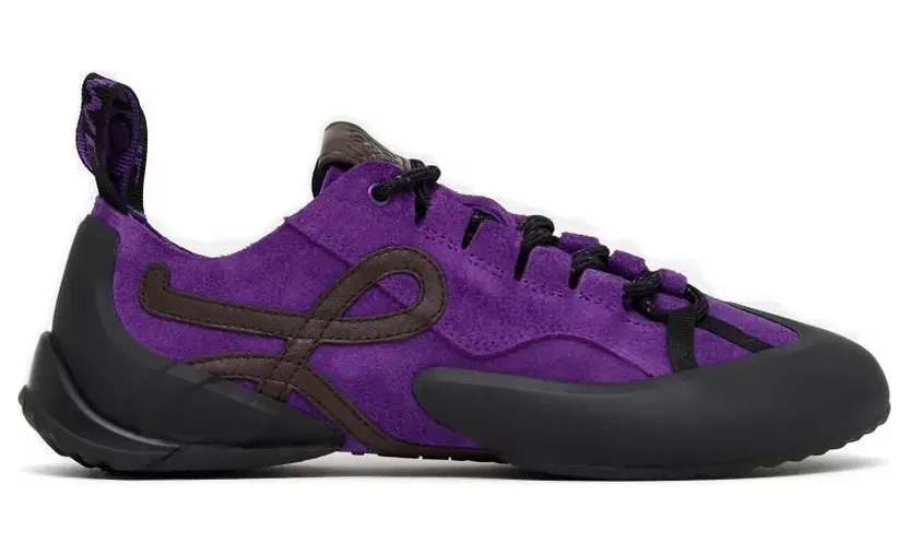 LOEWE Grip sneakers in suede calfskin and TPU – Bruin (L814282X78)