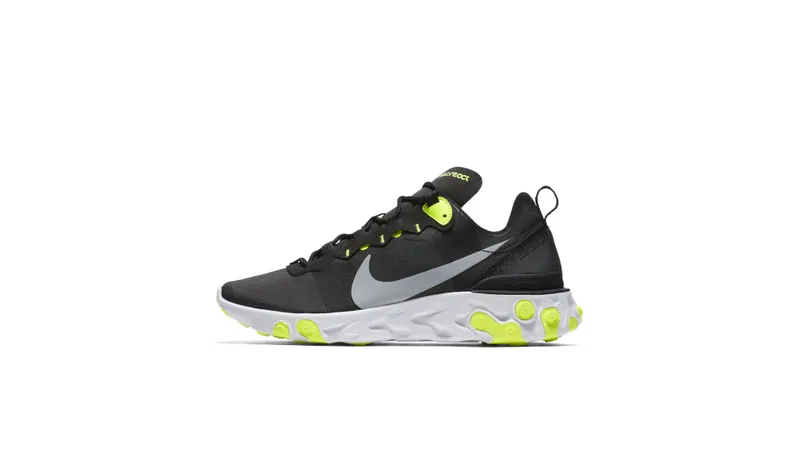 Nike React Element 55 Black Wolf Grey Volt Black/Wolf Grey-Volt-White (BQ6166-001)