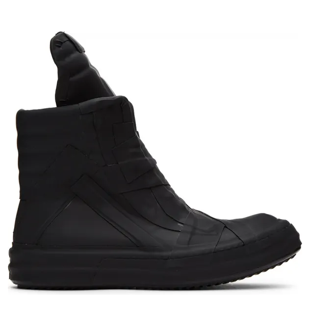 Rick Owens Black Rubber Geobasket High-Top Sneakers (RU20F3874 LCRUB)