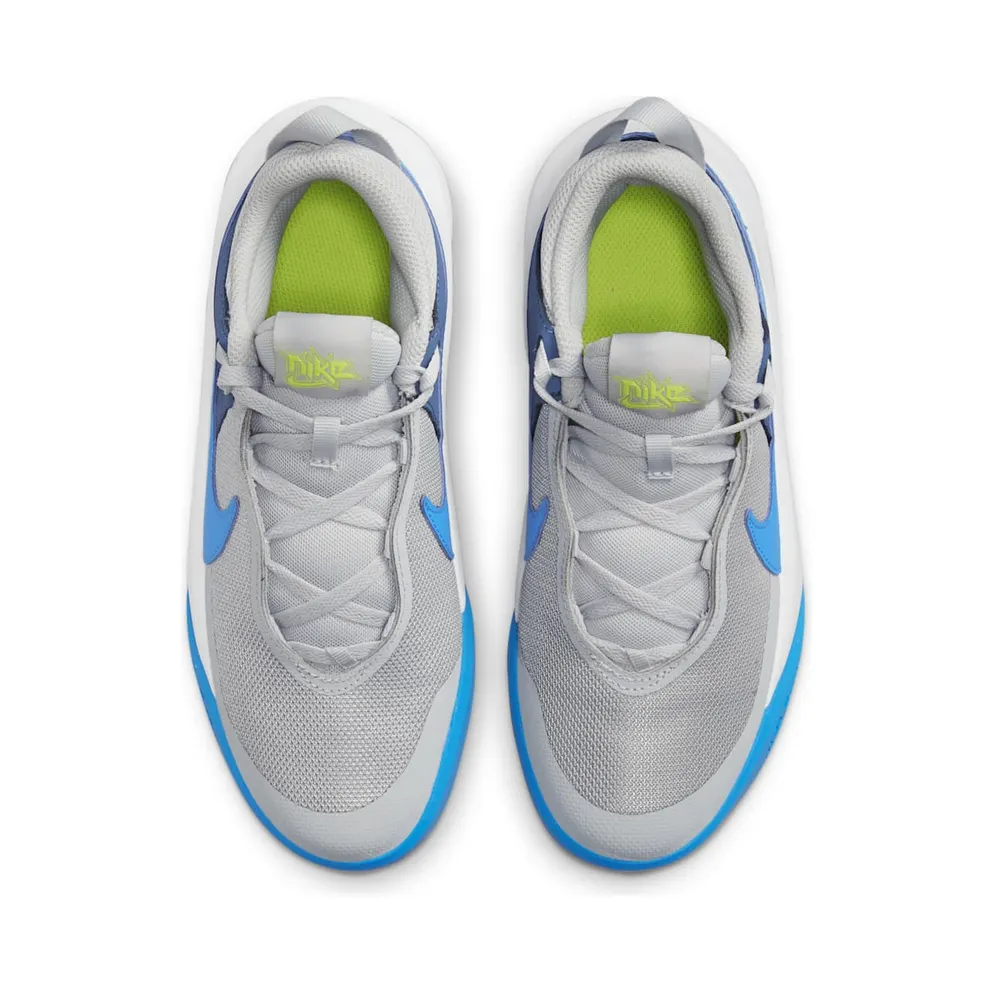 Nike Team Hustle D 10 “Grey Fog / Mystic Navy / Atomic Green / Photo Blue” (CW6735-011)