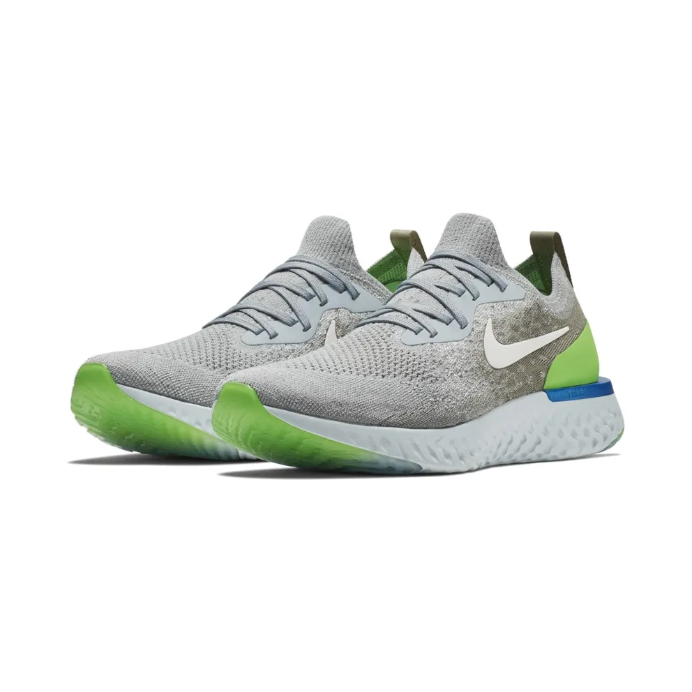 Nike Epic React Flyknit Wolf Grey Lime Blast Wolf Grey/Lime Blast-Dark Stucco (AQ0067-008)
