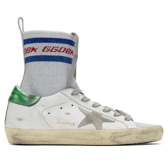 Golden Goose White Superstar Sock High-Top Sneakers (G34WS590.O34)