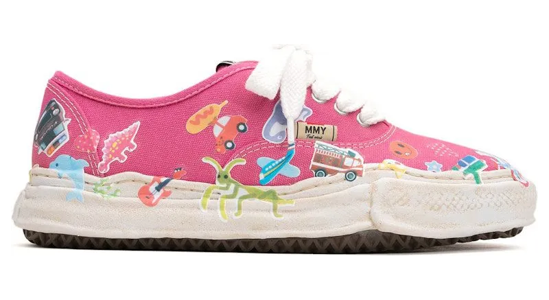 Maison Mihara Yasuhiro Baker OG Sole Canvas Low Printed Sticker Pink (A14FW745-PNK)