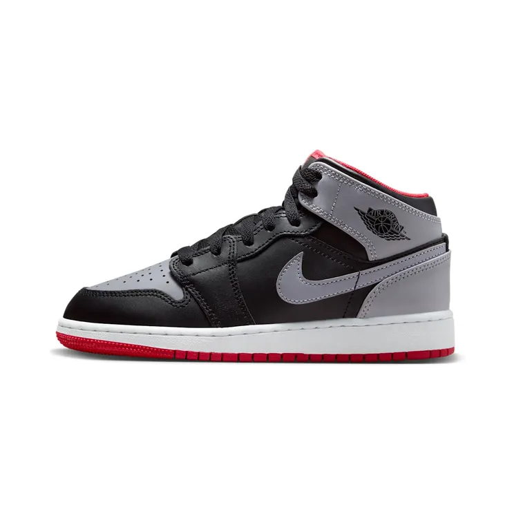 AIR Jordan 1 MID GS “Black / Fire Red / White / Cement Grey” (DQ8423-006)