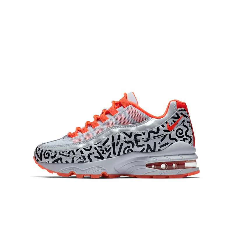 Nike Air Max 95 White Black Crimson (GS) White/White-Black-Bright Crimson (AH3808-100)