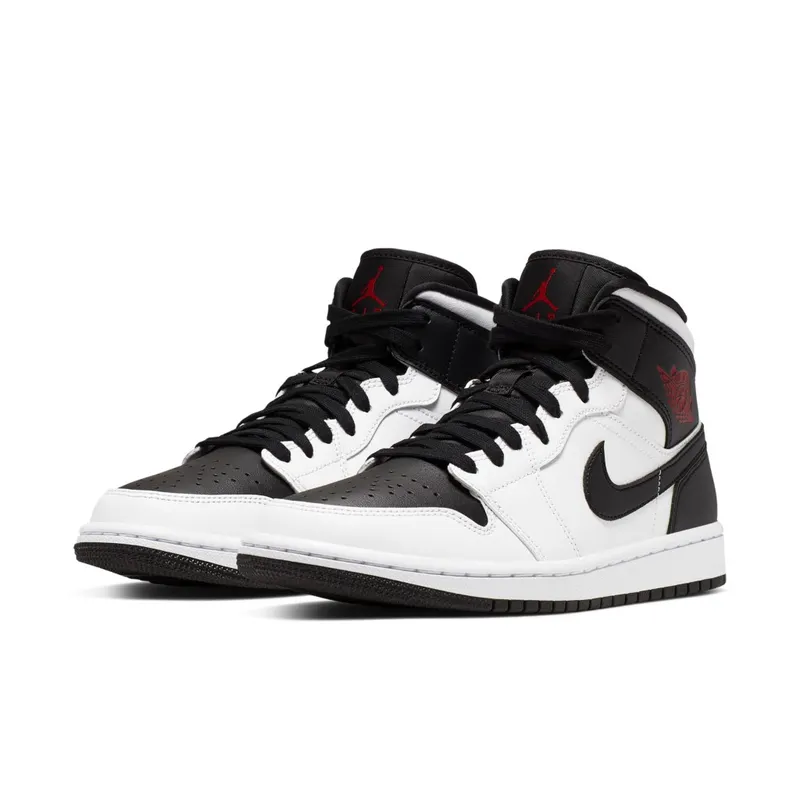 Jordan 1 Mid Reverse Black Toe (W) White/Gym Red-Black (BQ6472-101)