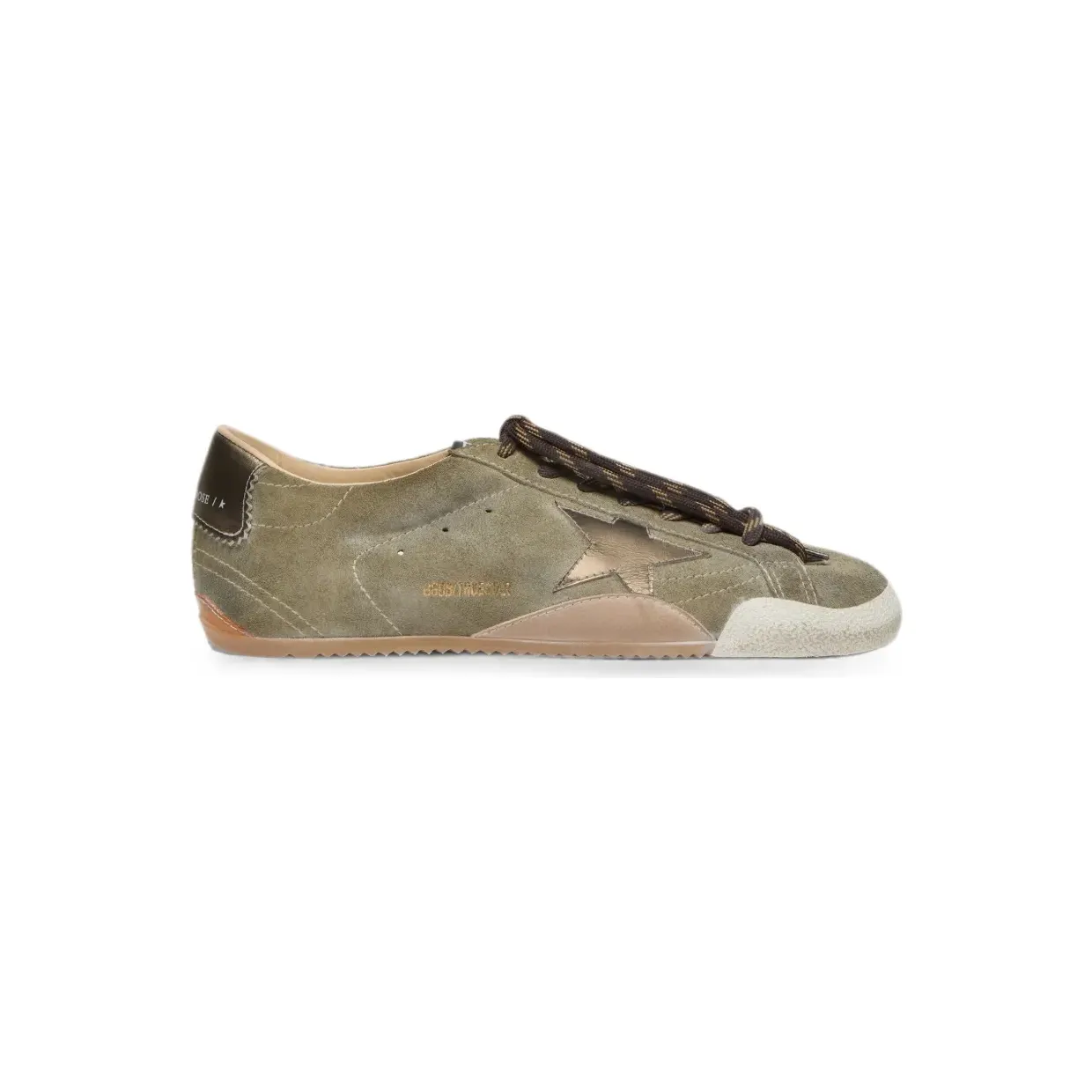 Golden Goose True-Star aus olivem Wildleder mit goldfarbenem Stern “Green” (GMF00922F008631)