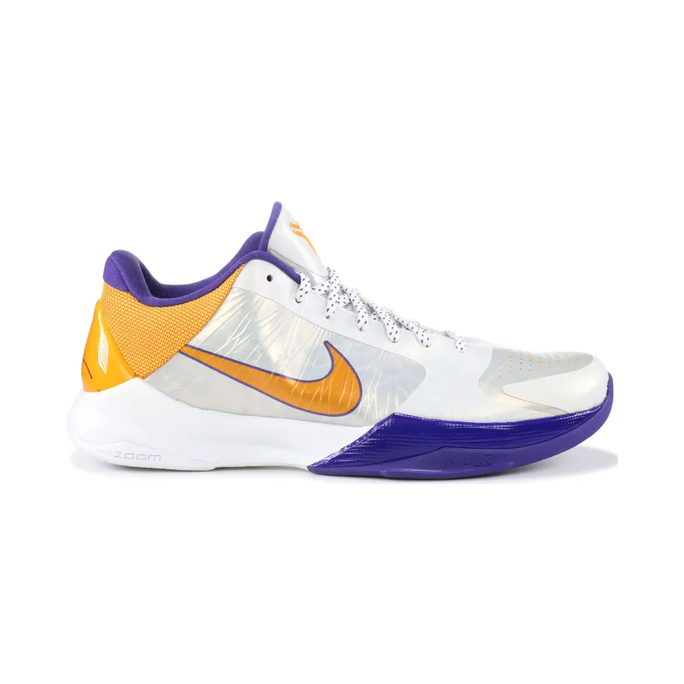 Nike Kobe 5 Lakers White/Del Sol-Neutral Grey-Varsity Purple (386429-102)