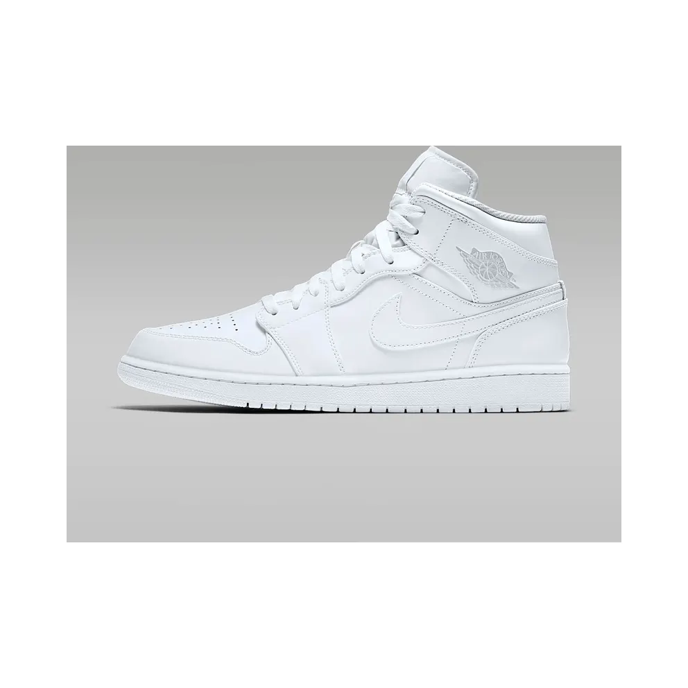 Jordan 1 Mid White/Pure Platinum White/Pure Platinum (554724-104)