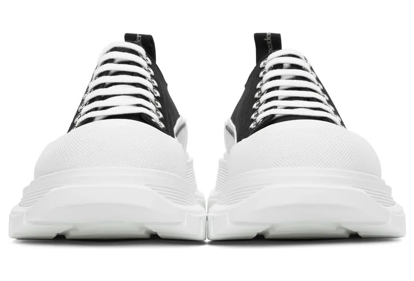 Alexander McQueen Black & White Tread Slick Lace-Up Sneakers (604257W4L32) (2)