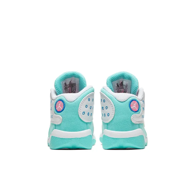 Jordan 13 Retro White Soar Green Pink (TD) White/Soar-Green-Pink (684802-100)