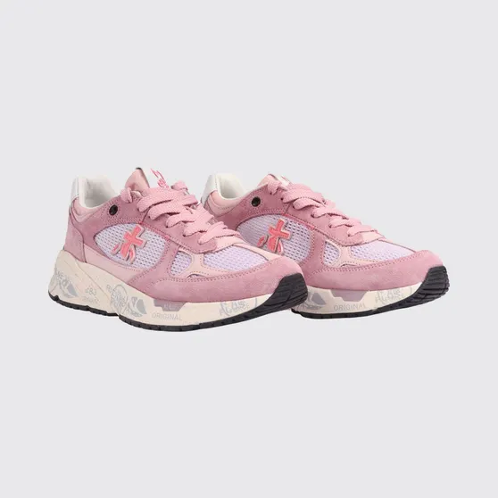 Premiata Mased Laminated Leather and Nylon Sneakers Pink (MASED8220)