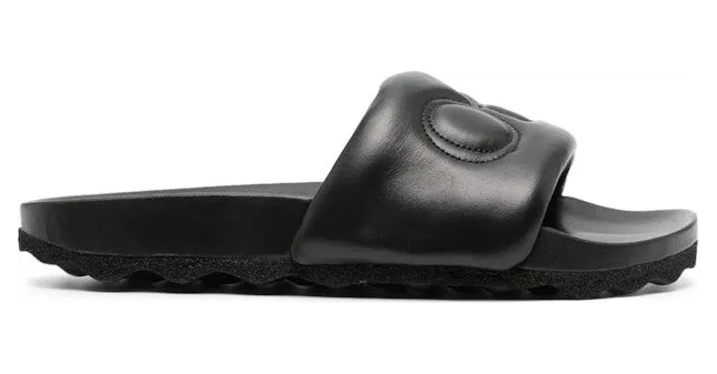OFF-WHITE Bookish Leather Sliders Black (OMIT001S23LEA0011010)