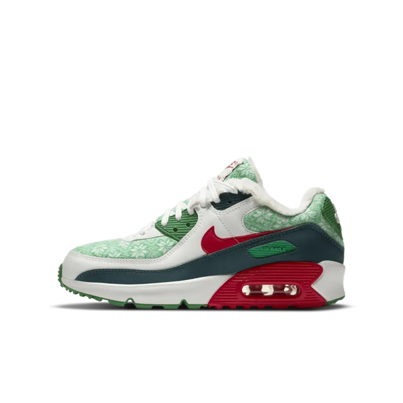 Nike Air Max 90 SE Christmas (GS) White/Dark Atomic Teal/Lucky Green (DC1621-100)