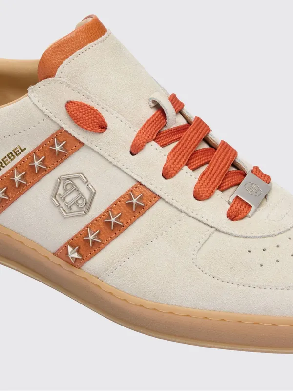 Philipp plein Retro Rebel Suede Sneakers with Applied Stars Beige (SAFSUSC0911PLE009N06) (3)