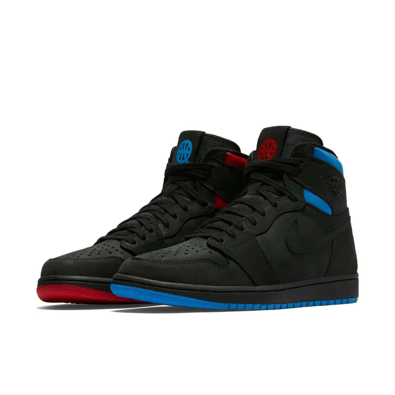 Air Jordan Nike AJ 1 Retro High OG Quai 54 Q54 Black/University Red/Italy Blue (AH1040-054)