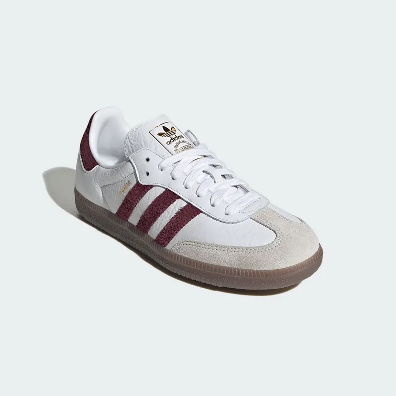 Adidas SAMBA OG Shoes Cloud White / Maroon / Gum (LA0973)