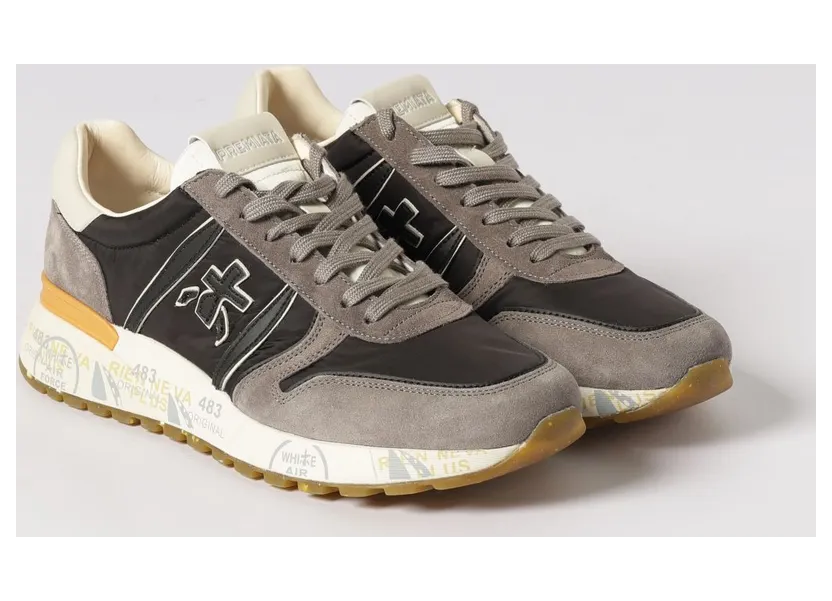 Premiata Lander Suede and Nylon Sneakers Black (LANDER7207)