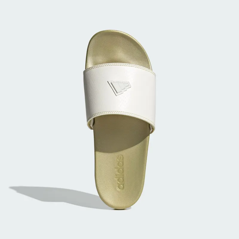 adidas Adilette Comfort Slides Core White Gold Metallic (JQ2253)