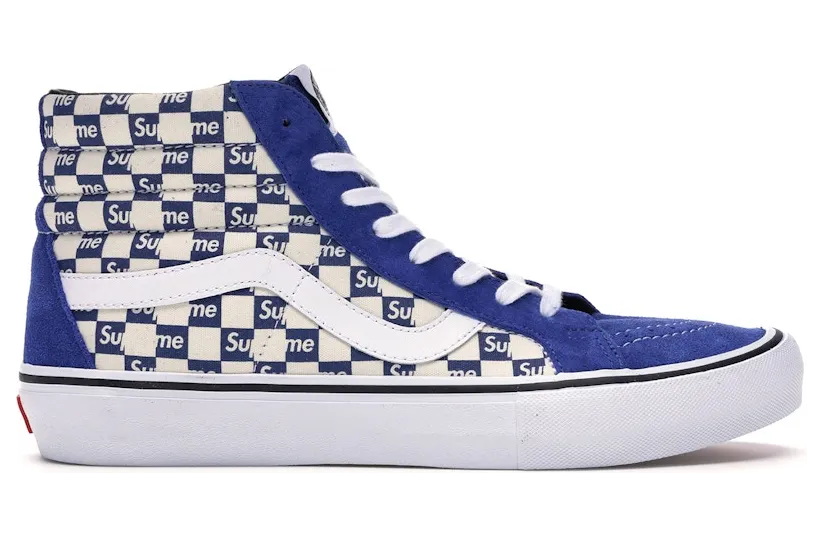 Vans Sk8-Hi Supreme Blue Checker Logo
