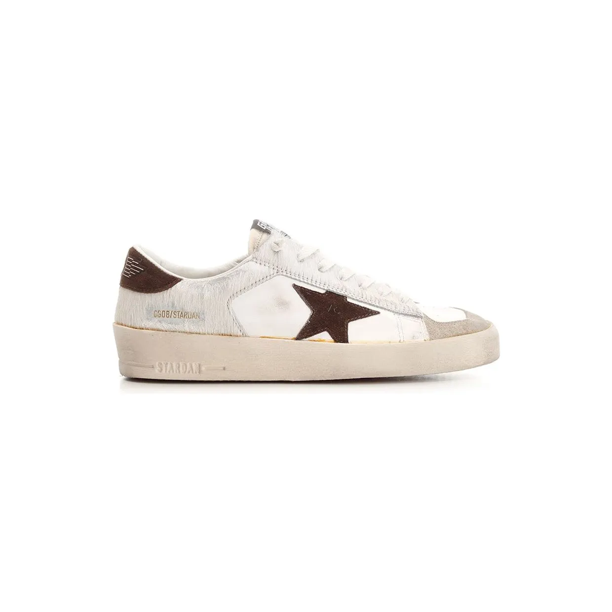 Golden Goose Stardan Pony Hair White Brown (GMF00128.F004007.81999)