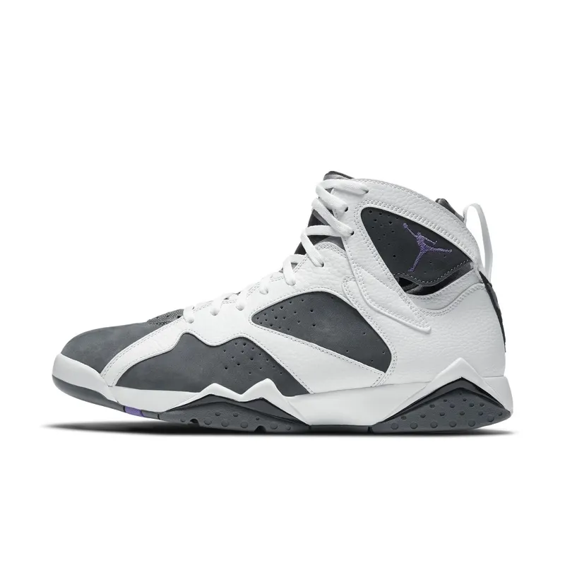 Jordan 7 Retro Flint (2021) – “White / Flint Grey / Black / Varsity Purple” (CU9307-100)