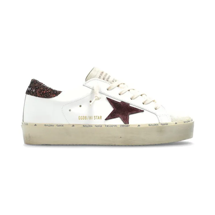 Golden Goose Hi Star Glitter Heel White Purple (GWF00118.F007526.12278)