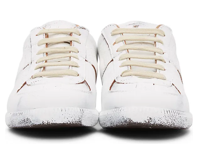 Maison Margiela Brown & White Paint Crack Replica Sneakers (S37WS0562 P3714 H8321) (2)
