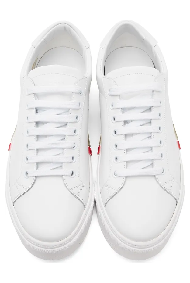 Burberry White Bio-Based Striped Sole Sneakers (8043200) (5)