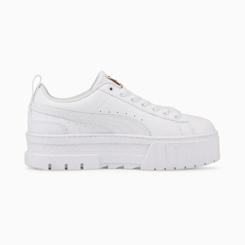 PUMA Mayze Leather Youth White/Gold (384527-01)