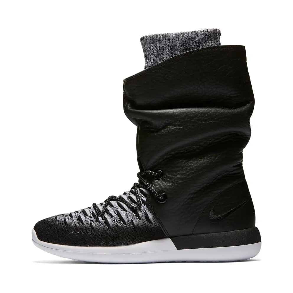 Nike Roshe Two Flyknit Hi Black/White/Metallic Gold/Black (861708-002)