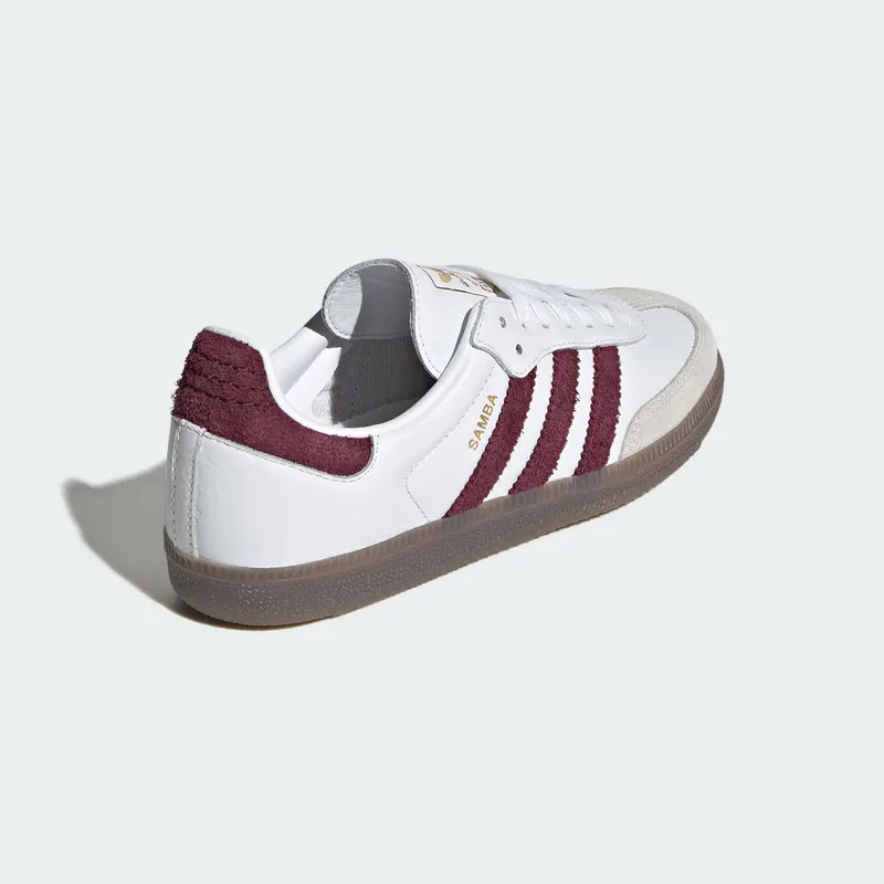 Adidas SAMBA OG Shoes Cloud White / Maroon / Gum (LA0973)