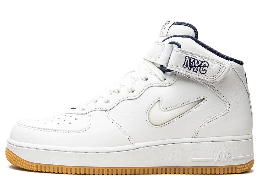 Nike Air Force 1 Mid NYC White – “White / Midnight Navy / Gum Yellow” (DH5622-100)