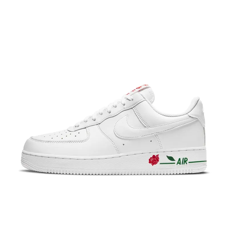Nike Air Force 1 Low Rose White White/White/University Red-Pine Green (CU6312-100)