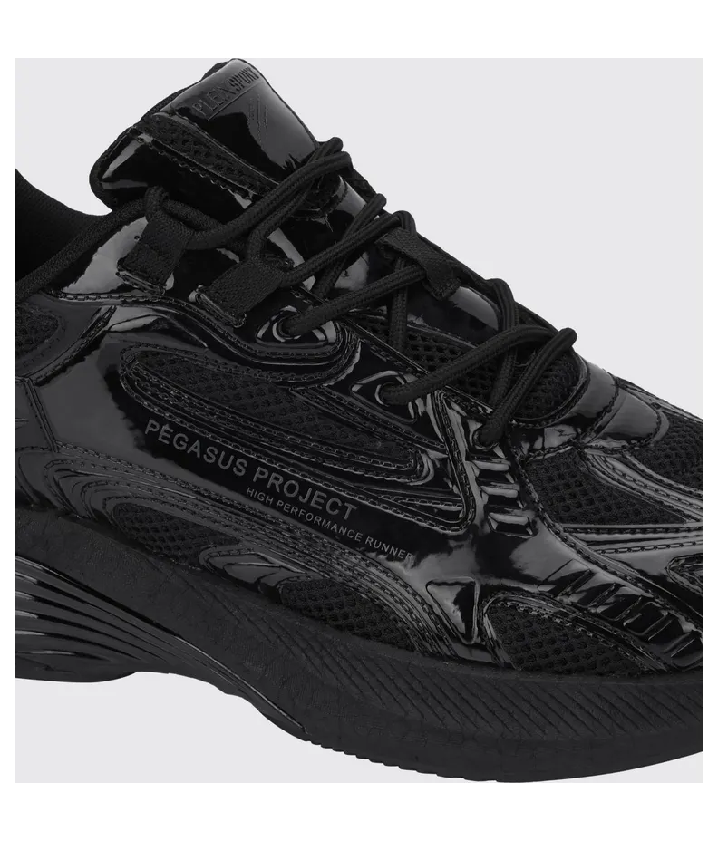Plein Sport Pegasus Project Mesh And Patent Leather Sneakers Black (FAESUSC0848STE003N0202) (3)