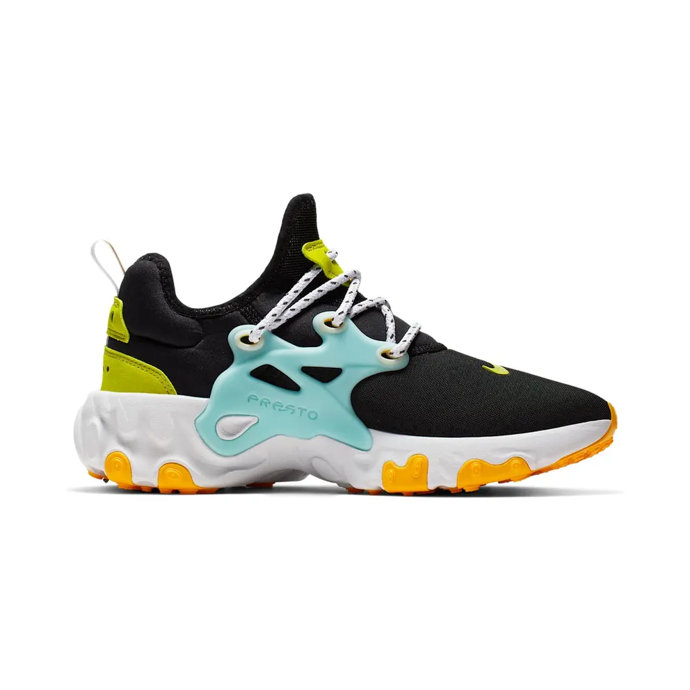 Nike React Presto Black Teal Tint Cyber (W) Black/Psychic Pink-Laser Orange-Teal Tint-Cyber (CJ0554-001)