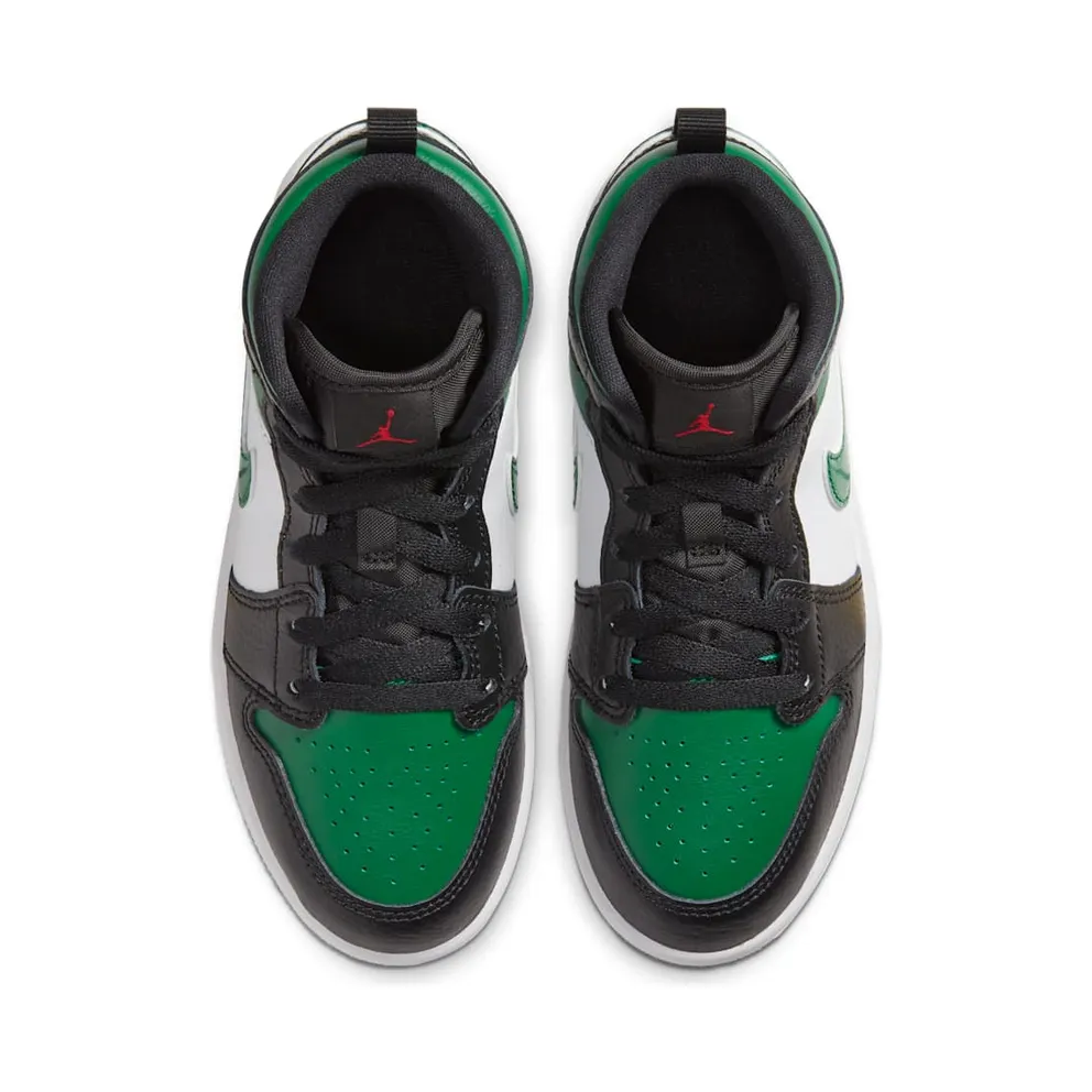 Jordan 1 Mid Pine Green (PS) Black/White/Gym Red (640734-067)