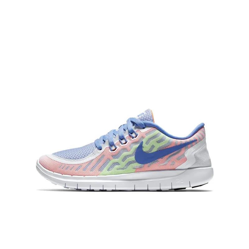 Nike  Free 5.0 Multi-Color (GS) White/Chalk Blue-Volt-White (725114-101)