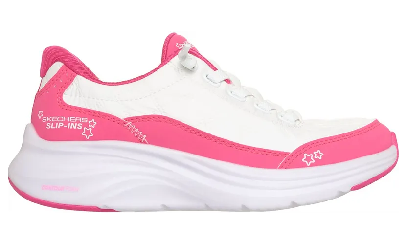 Skechers Slip-ins: Contour Foam “Cozy Fit White / Heet Pink” (303949LWHPK)