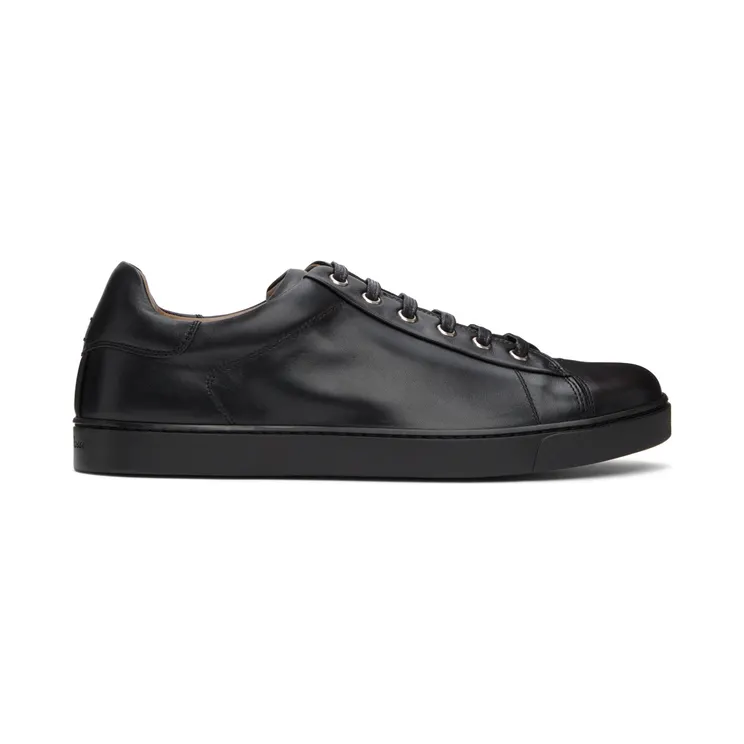 Gianvito Rossi Black Leather Low-Top Sneakers (S26340.M1BLK.CLNNERO)