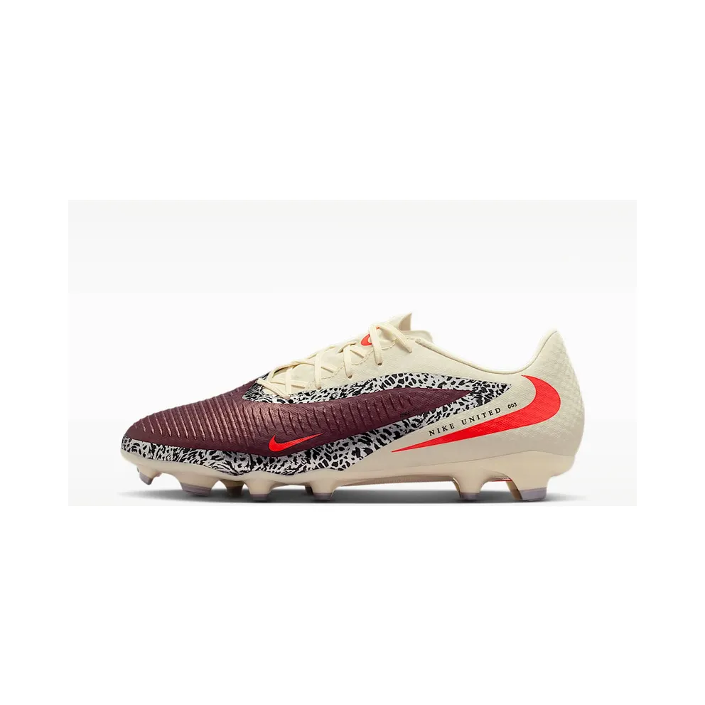 Nike United Phantom 6 Low Academy Multi-Ground “Burgundy Crush/Fossil/University Red” (IO8446-661)