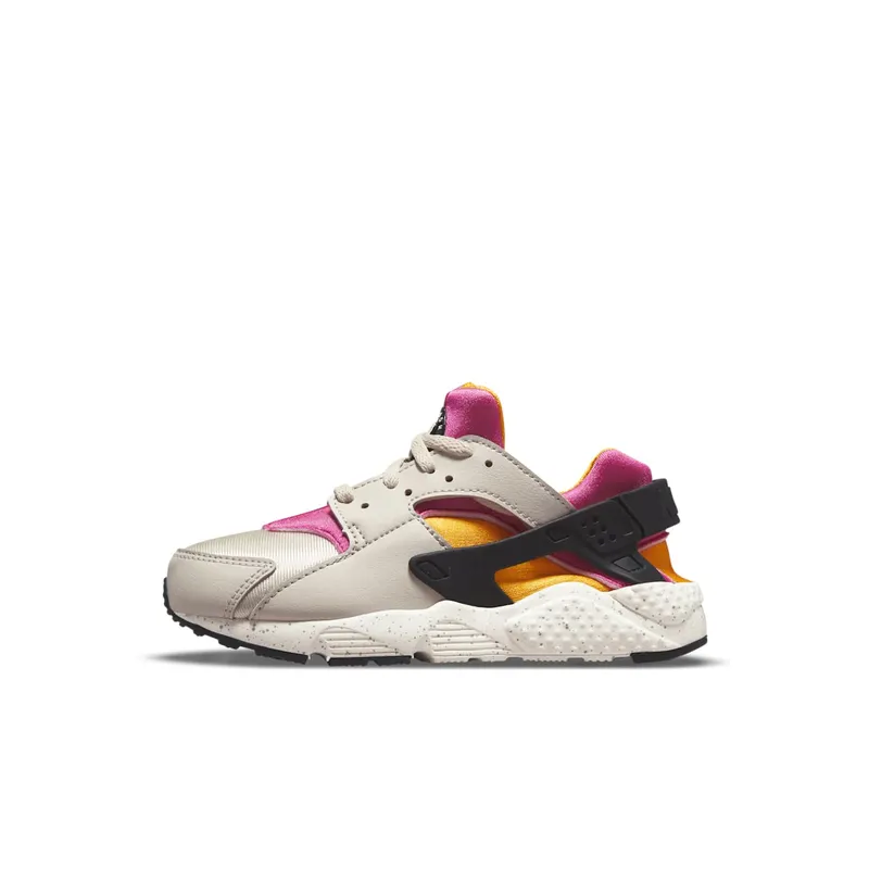 Nike Huarache Run Grey “Light Bone / University Gold / Black / Lethal Pink” (704949-043)