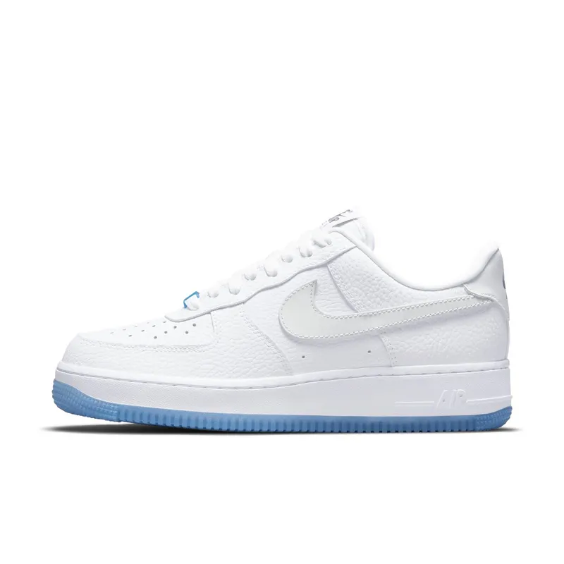 Nike Air Force 1 Low UV Reactive Swoosh (2021) – “White / White / White / University Blue” (DA8301-101)
