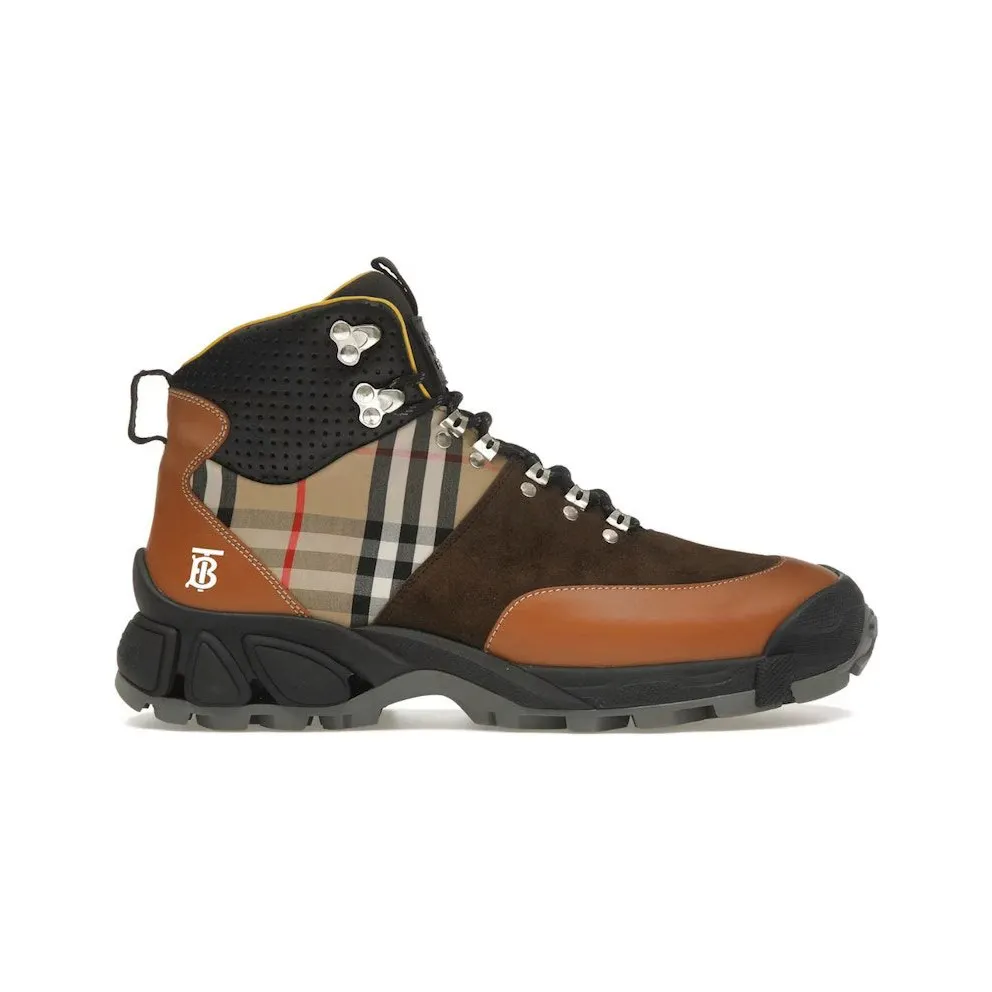 Burberry Vintage Check Tor Boots Beige Brown Black (8019695)