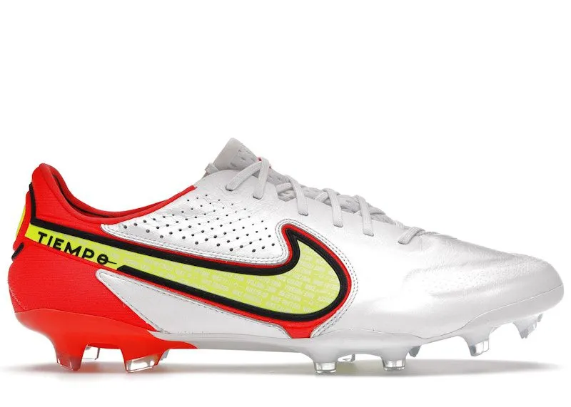 Nike Tiempo Legend 9 Elite FG White Bright Crimson Volt (CZ8482-176)