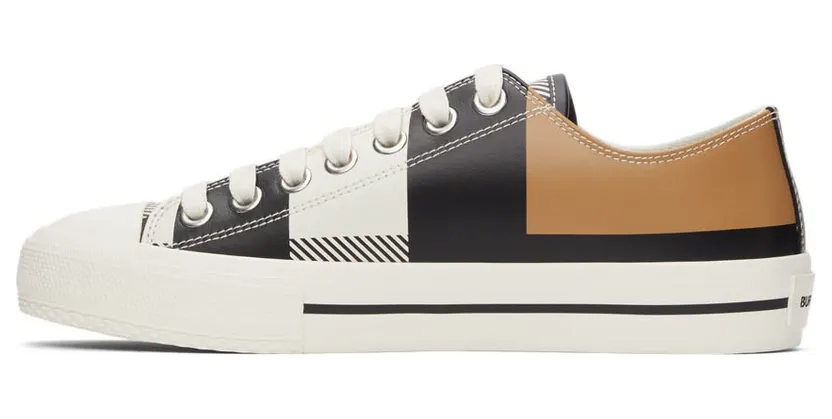 Burberry Black & White Exploded Check Larkhall Sneakers (8043606) (3)