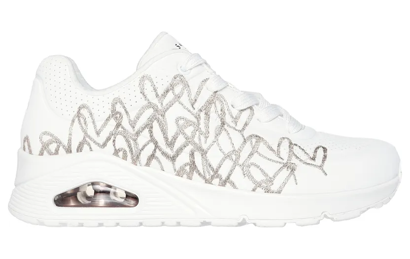 Skechers JGoldcrown: Uno Golden Heart White / Roos Gold “White” (177975 Wtrg) (177975WTRG)